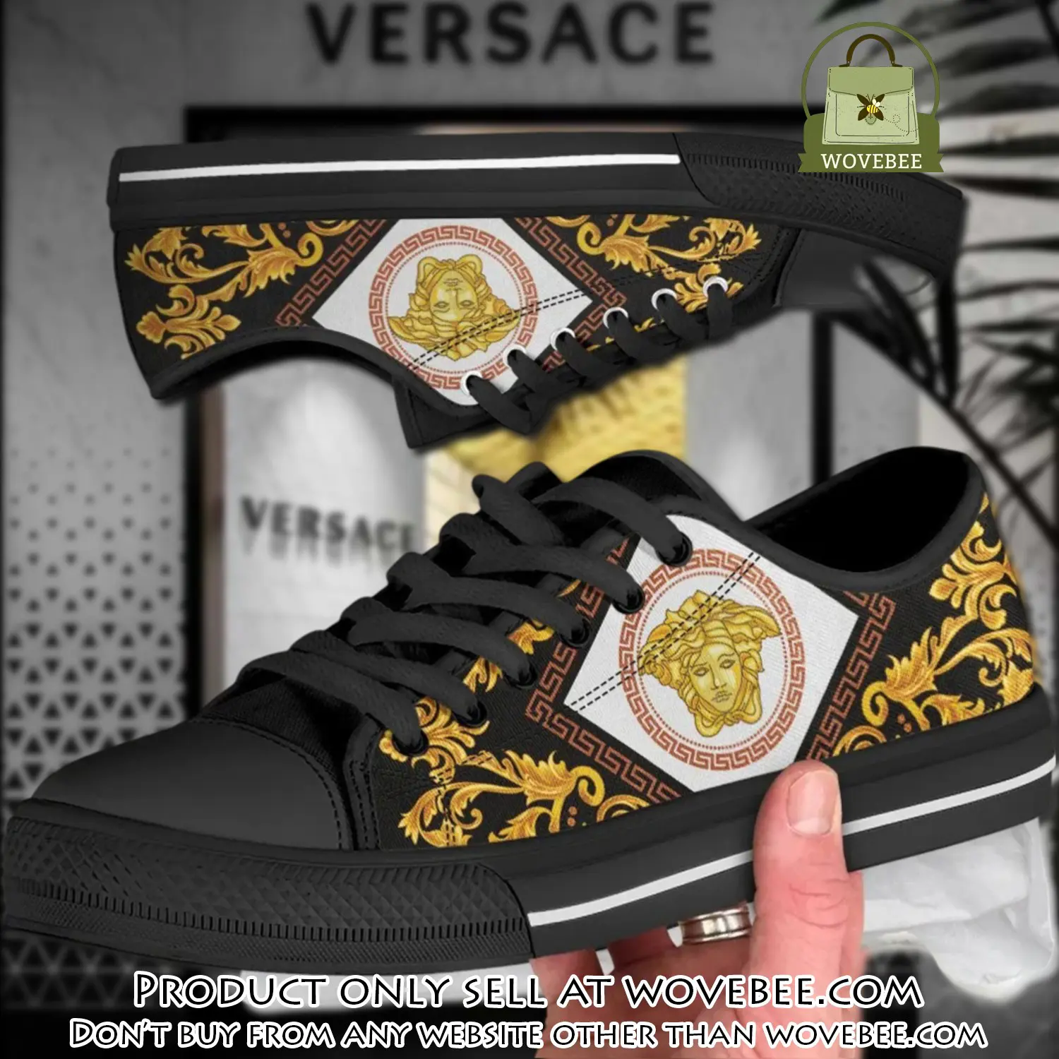 Versace medusa low top canvas shoes luxury brand gifts for men women wvb5910684